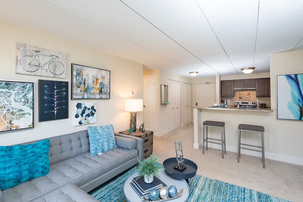 Faxon Commons living Room and Kitchen