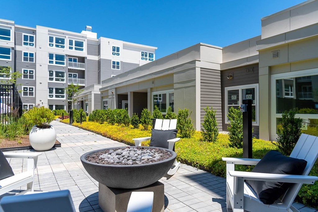 Courtyard with fire pits