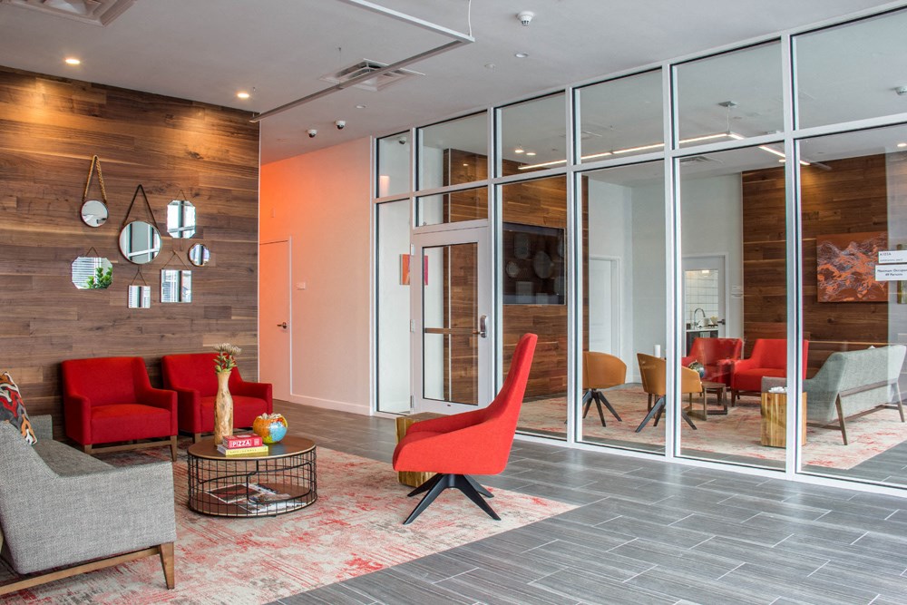 Community space with lounge chais