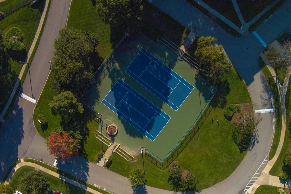 Tennis courts aerial view
