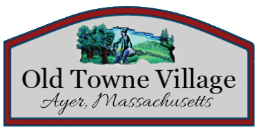 A logo for Old Towne Village in Ayer, Massachusetts.