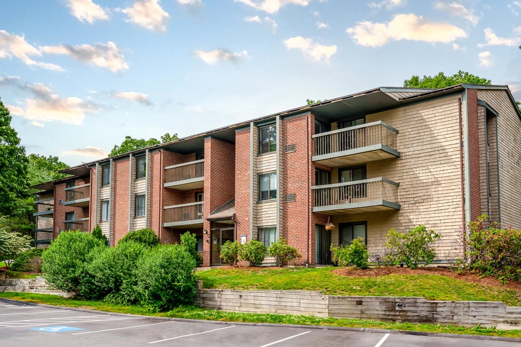 Exterior of a stone run apartment building