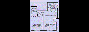 One Bedroom Floor Plan