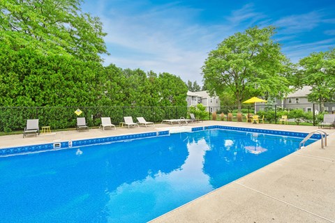 the swimming pool at our apartments at Blue Hills Village, Canton, MA, 02021