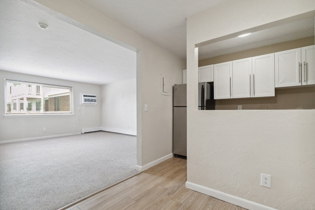 Kitchen and Living Room Apartment Interior at Mansfield Meadows Apartments.