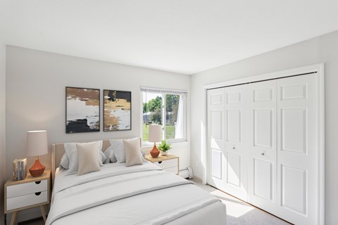 Bedroom With Closets at Rolling Green Apartments, Amherst, 01002