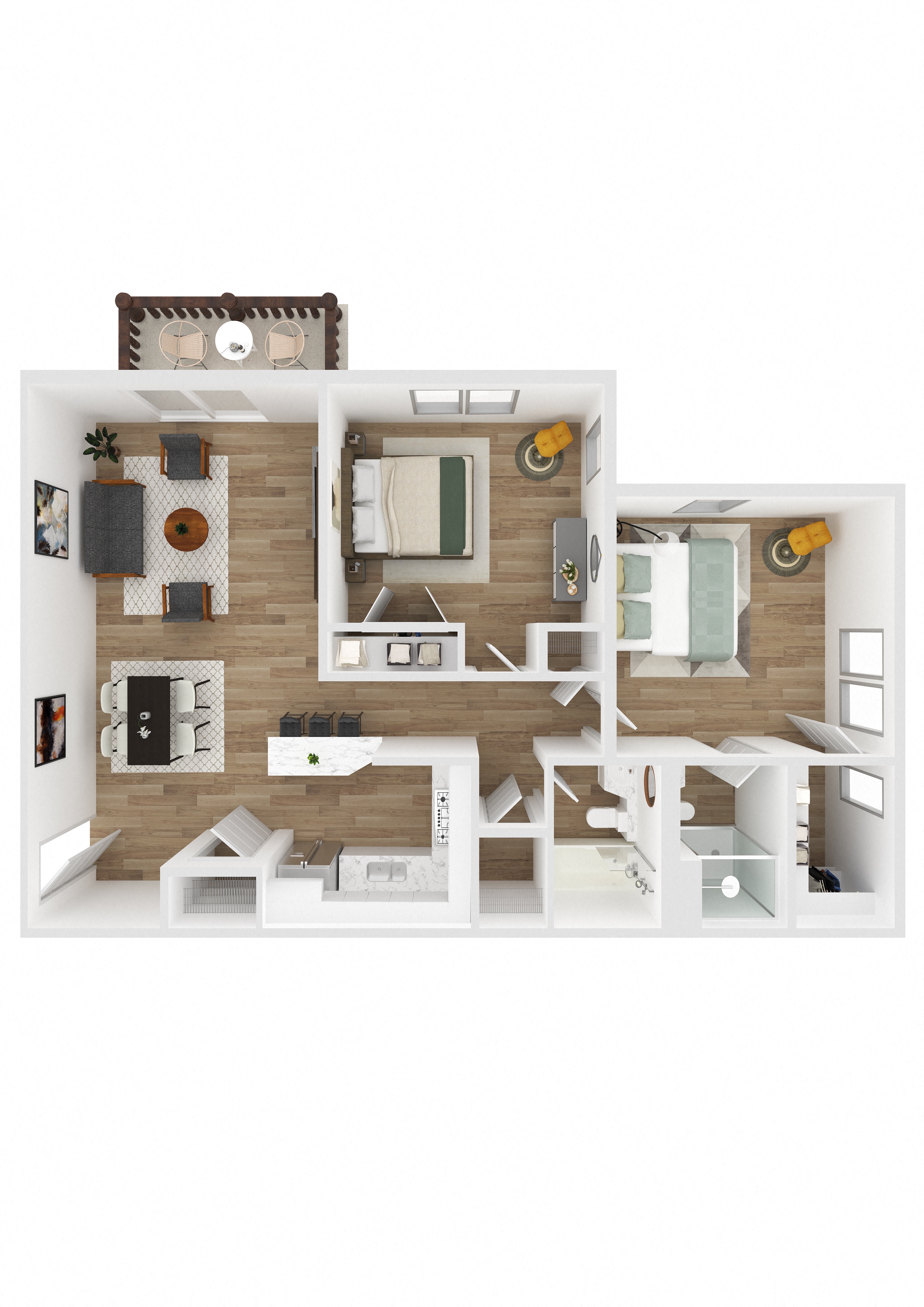 Two Bedroom Two Bathroom Apartment Little Brook. at Littlebrook Apartments, Hudson, MA, 01749