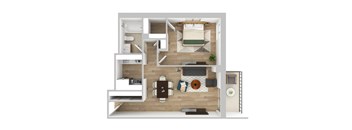 One Bedroom Floor Plan at Edmands House, Framingham, 01701