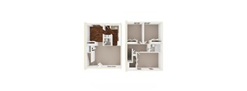 Three Bedroom 1 half Bath Townhouse Floor Plan at Stratton Hill Park in Worcester, MA
