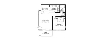 One Bedroom One Bathroom Little Brook Apartments at Littlebrook Apartments, Massachusetts