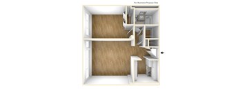 A cutaway illustration of a room showing the interior layout.