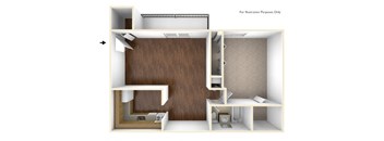 1 Bed 1 Bath Floor Plan at Rolling Green Apartments, Massachusetts
