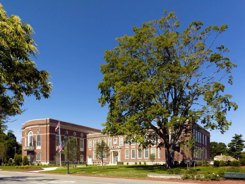 Wide Shot of Outdoor Landscaped Space Wilber School Apartments at Sharon, Massachusetts, 02067