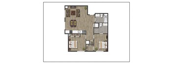 2 bedroom at North Square Apartments at The Mill District