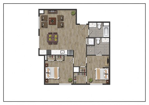 2 bedroom at North Square Apartments at The Mill District