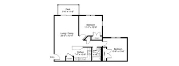 Two Bedroom One Bathroom Littlebrook Apartments at Littlebrook Apartments, Massachusetts, 01749