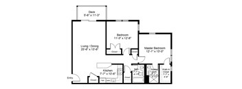 Two Bedroom Two Bathroom Apartment Little Brook. at Littlebrook Apartments, Hudson, MA, 01749