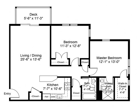 Two Bedroom Two Bathroom Apartment Little Brook. at Littlebrook Apartments, Hudson, MA, 01749