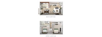 Two Bedroom Townhouse Floor Plan at Williamsburg Estates, Harrisburg, PA.