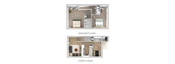 2 Bedroom, 1.5 Bathroom Floor Plan at Mariner's Hill Apartments, Marshfield, 02050