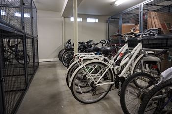 community bike storage, Wilber School Apartments, Sharon, 02067