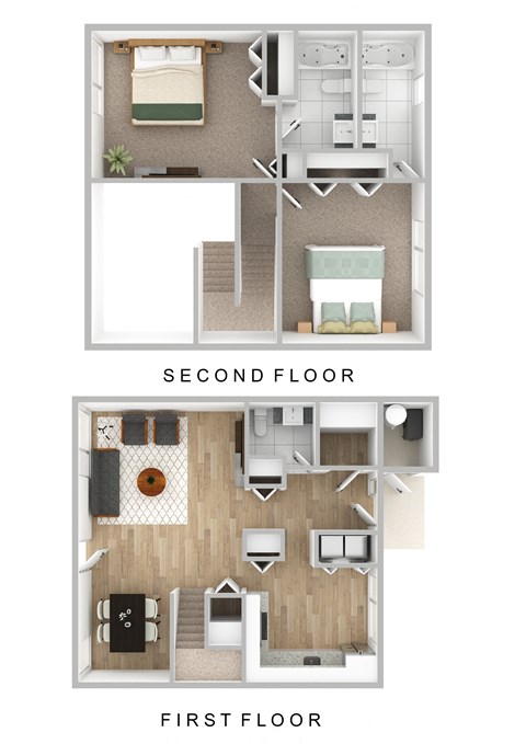 2 Bedroom, 2.5 Bathroom  Floor Plan at Mariner's Hill Apartments, Massachusetts