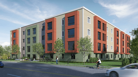 A rendering of 35 Broadway Apartments. at 35 Broadway, Menands, NY.