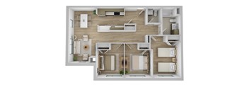 Three Bedroom One Bathroom at Pok Oi Residences, Boston, MA, Massachusetts, 2111