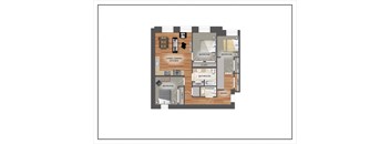 Three Bedroom Two Bathroom Floorplan at Letsche School, Pennsylvania