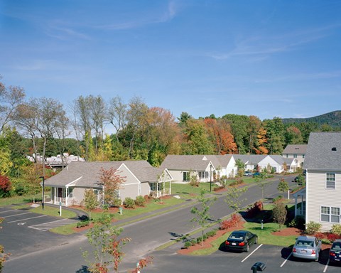 Streetview With Houses And Landscaped Grounds Treehouse Meadows.