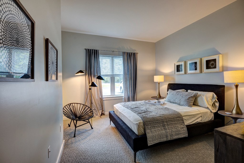 Apartment Bedroom at The Elm at Island Creek Village in Duxbury, MA.
