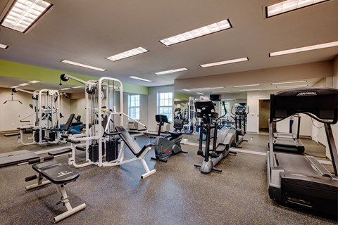 Fitness Center With Elliptical Machines  at Walkover Commons, Brockton, MA, 02302