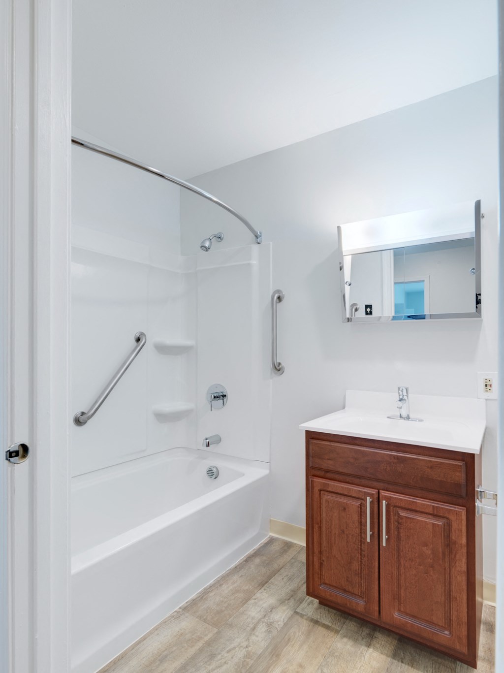 Island Creek Oak Apartment Bathroom.at The Oak at Island Creek Village, Duxbury