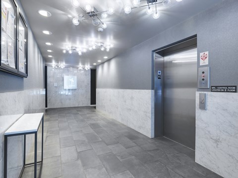 Elevator at The Elm at Island Creek Village in Duxbury, MA.