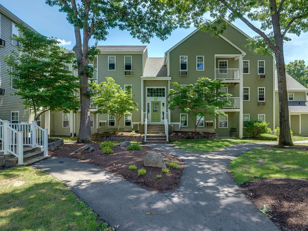 Driveway And Landscaped Walkway  at Station Pointe Apartments, Massachusetts, 02048