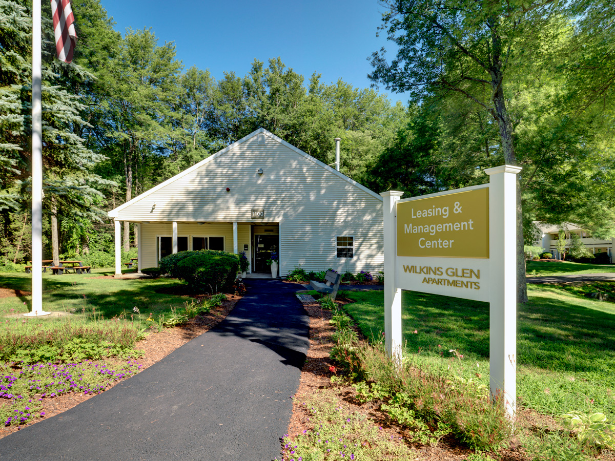Community Clubhouse at Wilkins Glen Apartments in Medfield, MA.