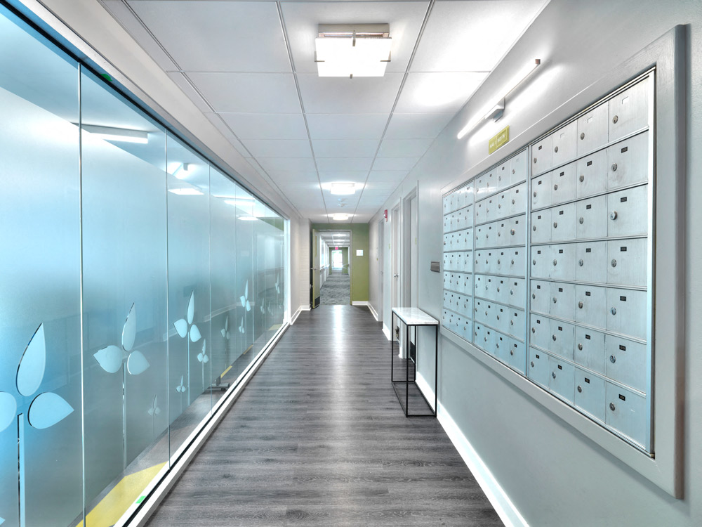 Mail Room at Highland Glen Apartments in Westwood, MA.