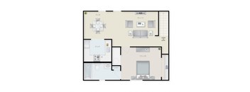 One Bedroom One Bathroom Floorplan  at Dillsburg Heights Apartments, Dillsburg, PA