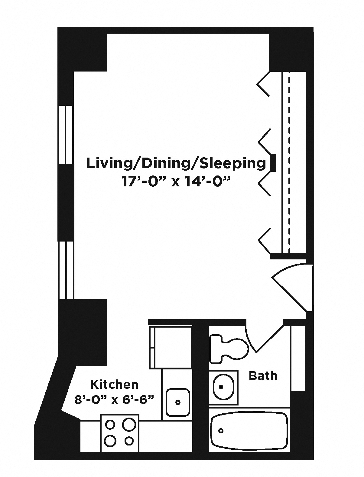 Studio/Efficiency apartment at Webster Hall in Pittsburgh, PA