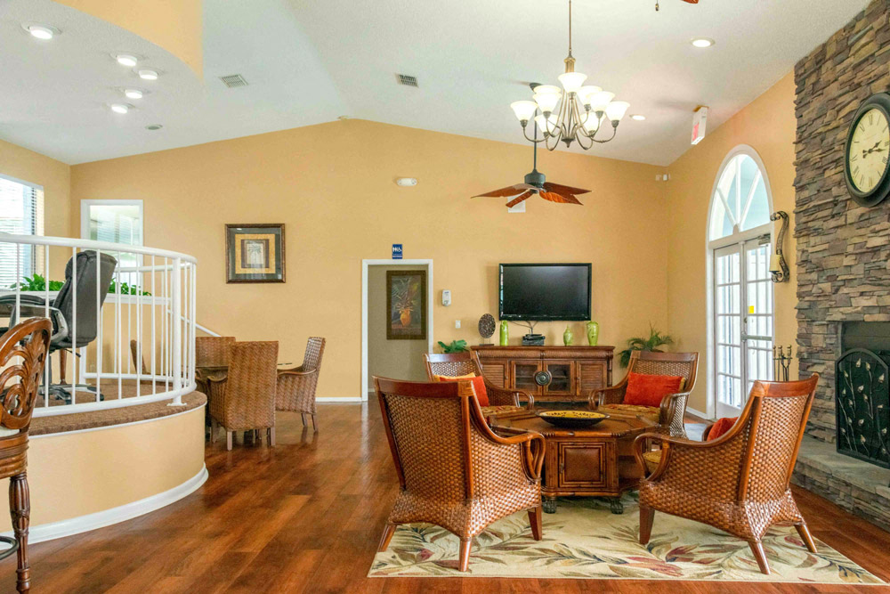Clubroom furniture at Fishermans Landing Apartments in Ormond Beach, FL.