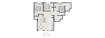 Three Bedroom Floor Plan A at Georgetowne Homes Apartments, Hyde Park, Massachusetts