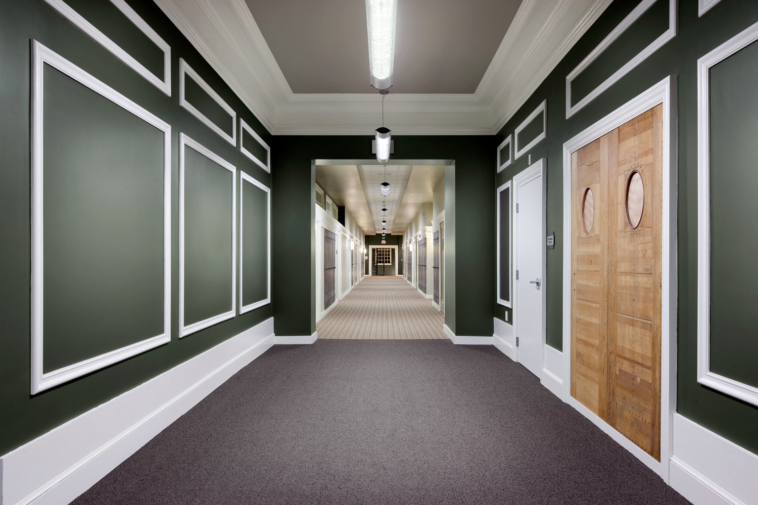 Grand Hallway at Wilber School Apartments, Massachusetts, 02067.