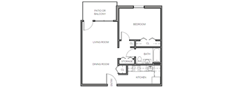 One Bedroom One Bathroom Floor Plan at Highland Glen Apartments, Massachusetts, 02090