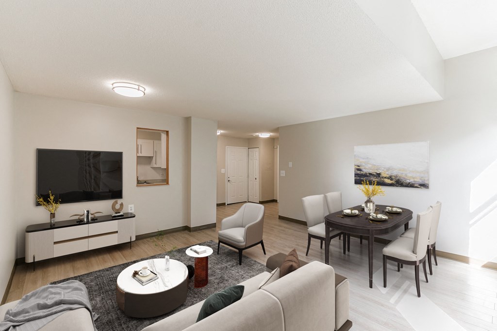 Mill House Apartment Living Room Dining Room Layout.at Mill House Apartments, Greenfield