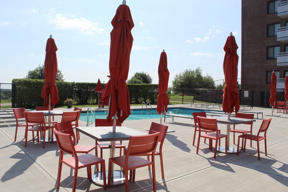 Beautiful Pool And Lounge Area For Residents Usage  at Stratton Hill Park Apartments, Worcester, MA