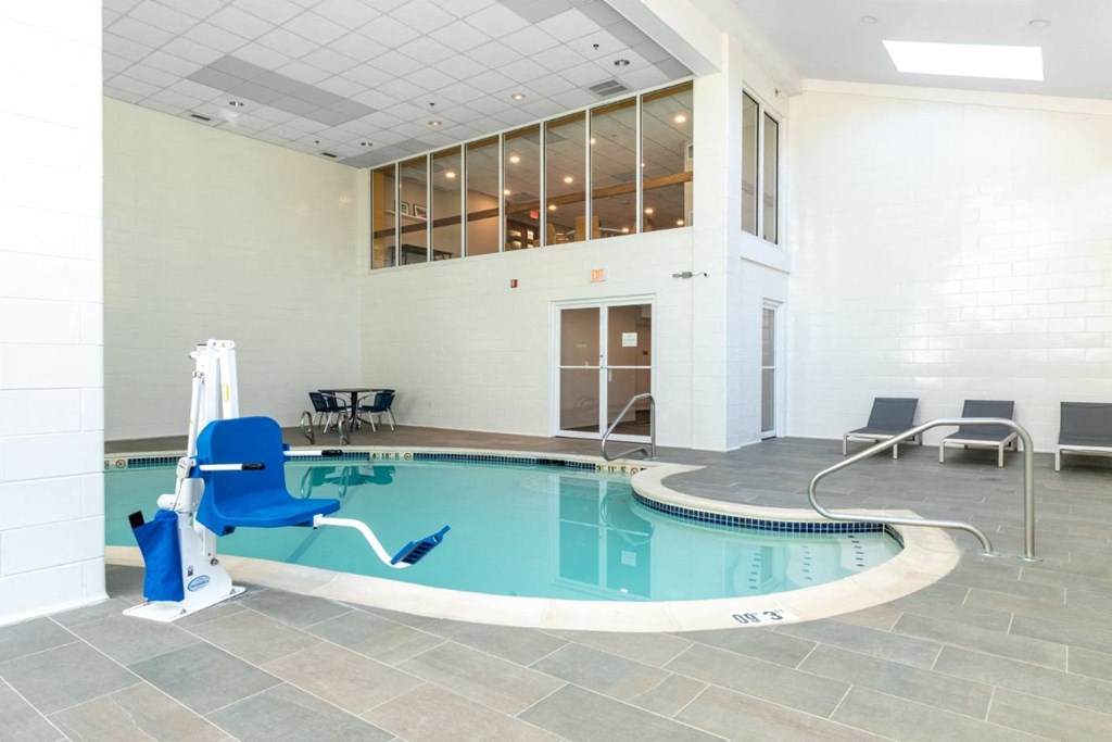 Heated Indoor Swimming Pool with Lift at Ship's Watch Apartments, Fall River, MA