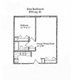 One Bedroom Floor Plan Branchwood Towers.