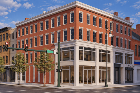 A street view of The Atwater at Ninth Square, New Haven