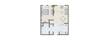 One Bedroom One Bathroom Floor Plan. at Niagara Square, New York, 14201