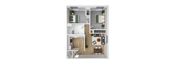 Two Bedroom North Stoughton Floorplan. at North Stoughton Village, Massachusetts